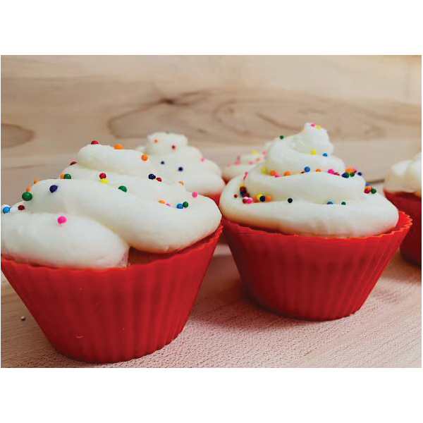 Fox Run 73931 Bake Cup, 3 in Dia, 3 in OAL, Silicone, Red - 2