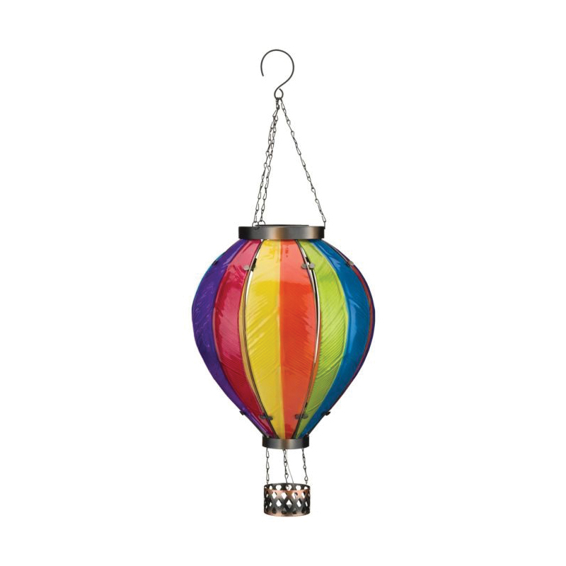 Regal Art & Gift 13043 Hot Air Balloon Lantern, Solar, LED Lamp, Glass/Metal, Rainbow - 2