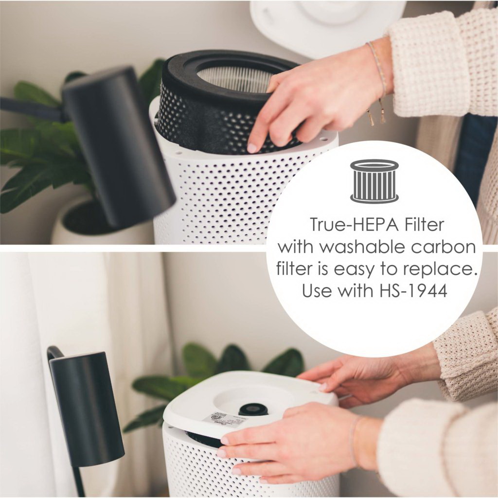 Crane EE-5067 Air Purifier, True HEPA Filter, Air Filter Media, 250 sq-ft Coverage Area - 4