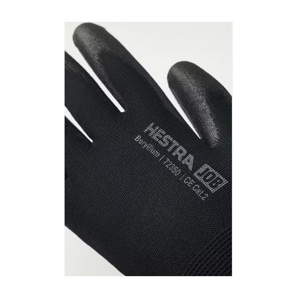 Hestra Job Multi-Use Protection Series 72350-100-08 Coated Gloves, 8, PU Coating, Black - 4