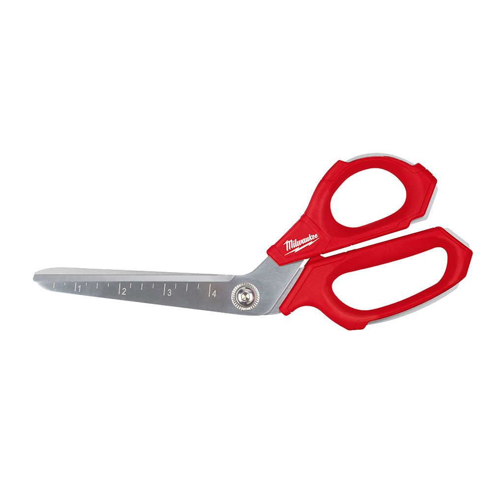 Milwaukee 48-22-4047 Jobsite Offset Scissors, 9.3 in OAL, 4-1/2 in L Cut, Steel Blade, Loop Handle, Red Handle - 3