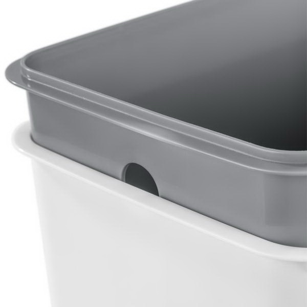 Sterilite 10618002 Rectangular Step-on Wastebasket, 2.7 gal Capacity, Plastic, White - 3
