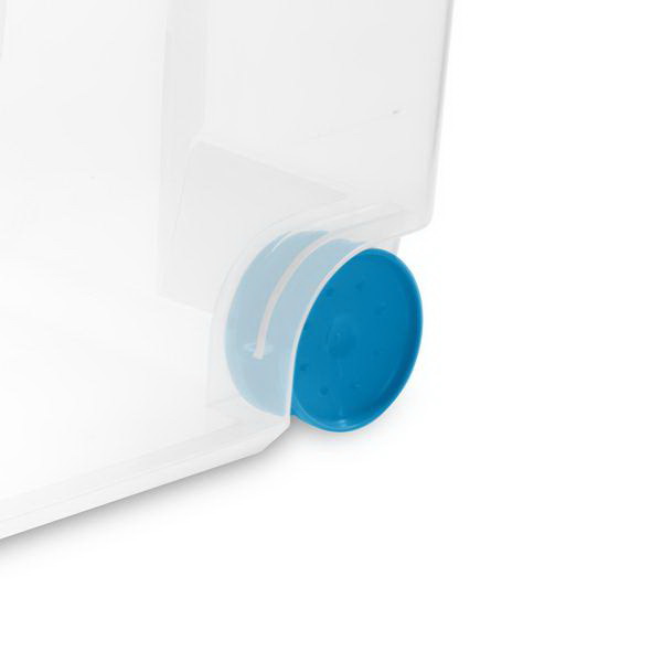Sterilite 19434303 Wheeled Gasket Box, 120 qt, Latches Locking, Plastic, Blue Aquarium, Ergonomic Handle - 5