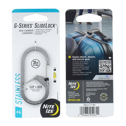 Nite Ize G Series GSL4-11-R6 SlideLock, 76.2 mm OAL, Stainless Steel, Silver - 3