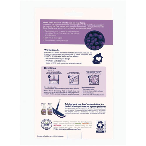 Bona AX0003628 Sweeping Pad, Microfiber, Purple - 2