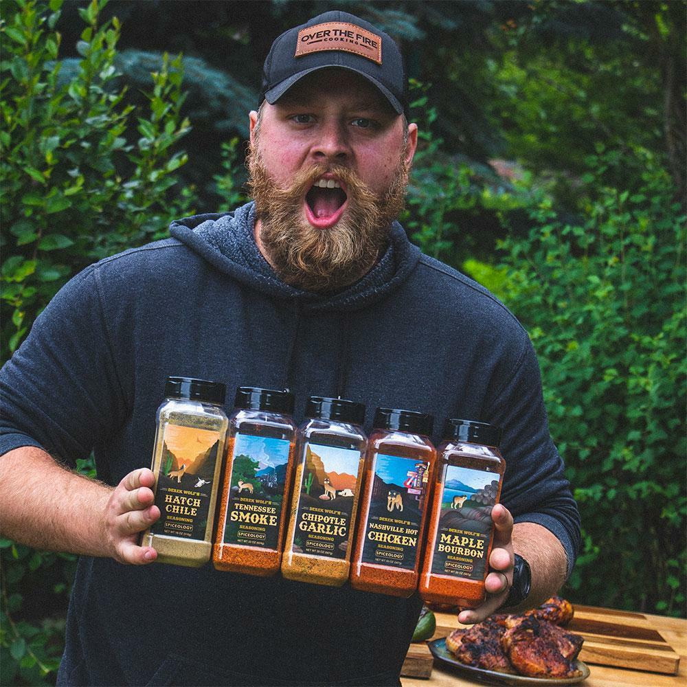 Spiceology Derek Wolf 10589 BBQ Rub, Bourbon, Maple, 4.4 oz Jar - 5