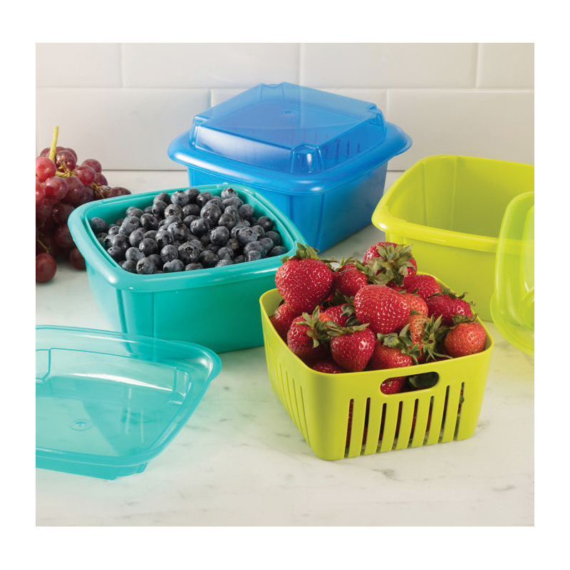 Hutzler 74 Berry Box, 1 qt Capacity, ABS/Polypropylene, 6-5/8 in L, 6-5/8 in W, 5 in H - 3
