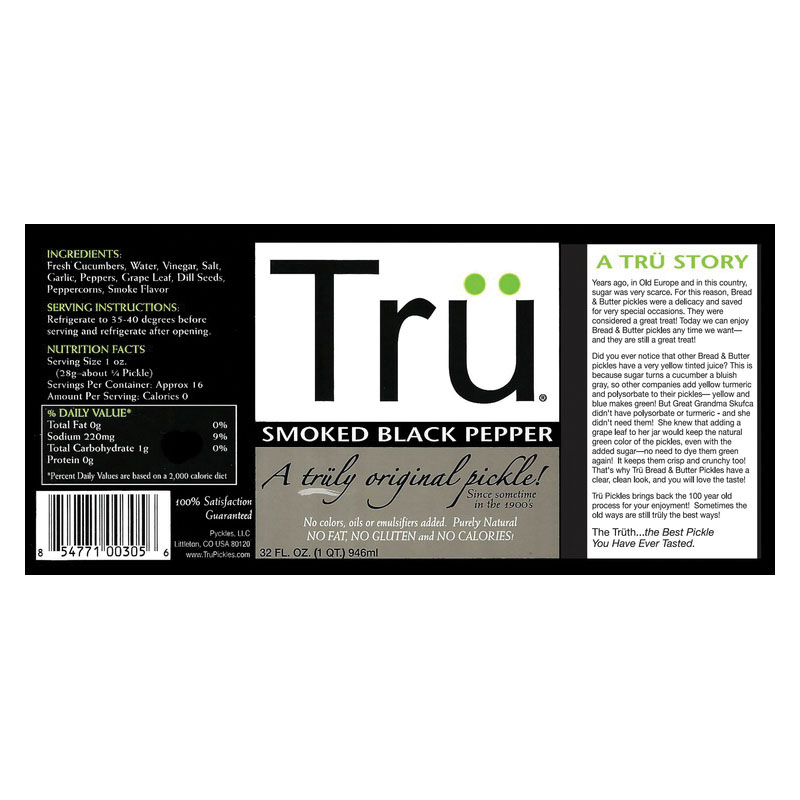Tru Pickles 3701 Pickles, Smoked Black Pepper, 24 oz Jar - 2