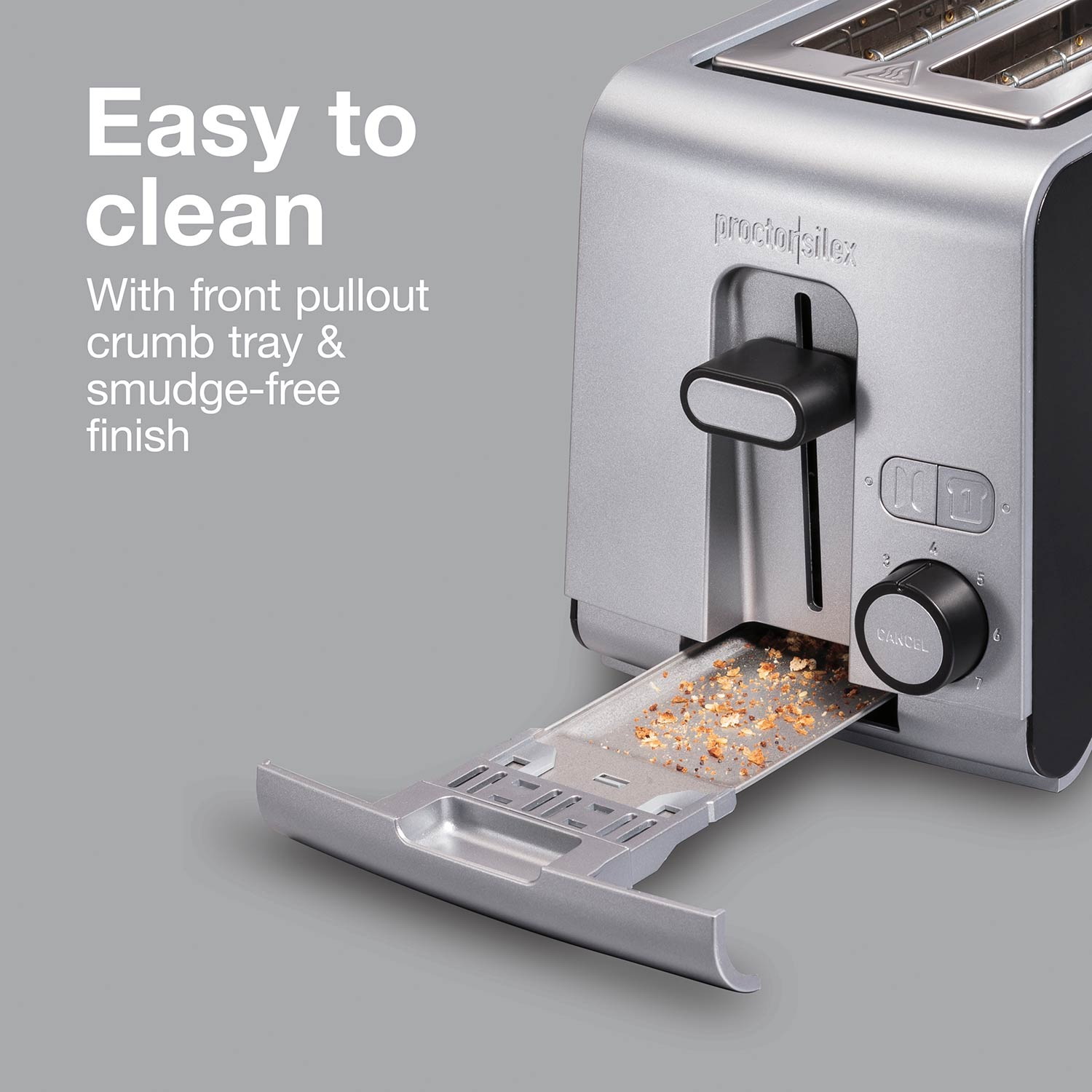 Proctor Silex 22302 Toaster, 2-Slice, Button Control - 2