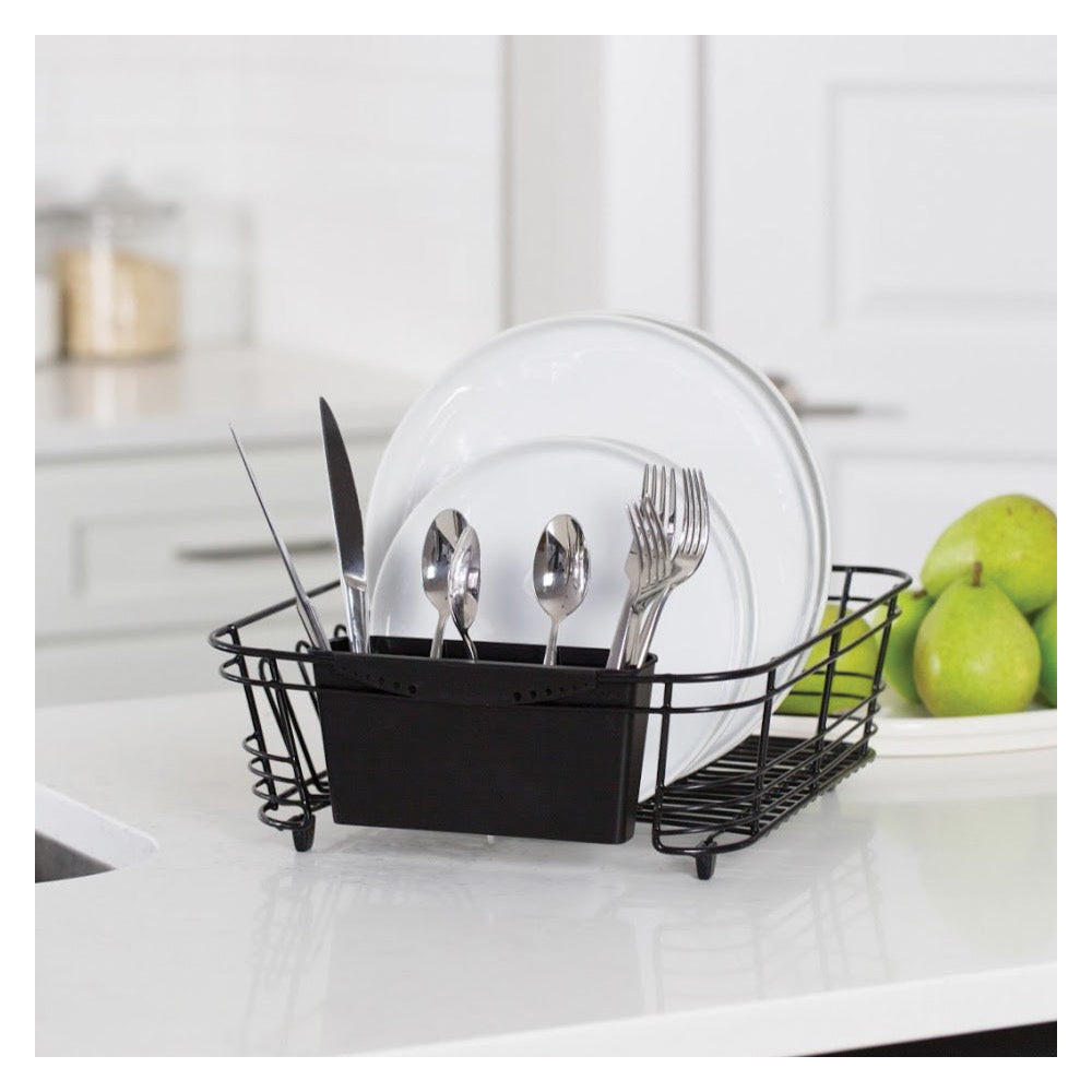 Better Houseware 1420/E Dish Drainer, 14 in L, 13 in W, 5 in H, Steel, Black-Coated - 3