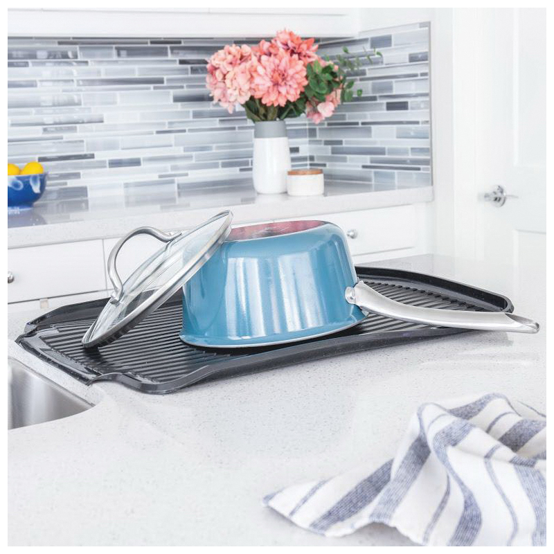 Better Houseware 1480/W Drain Board, 19-1/2 in L, 15-1/2 in W, 1-1/4 in H, Polyethylene, White - 4