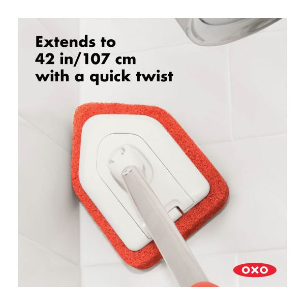 Good Grips 12126100 Extendable Tub and Tile Scrubber, 5.8 in L, 4.4 in W - 4