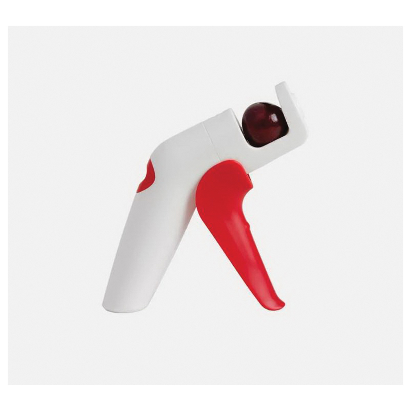 Chef'n QuickPit 102-241-005 Cherry Pitter, 4-1/2 in L, 1.27 in W, 5.05 in H, Plastic, Red/White - 3