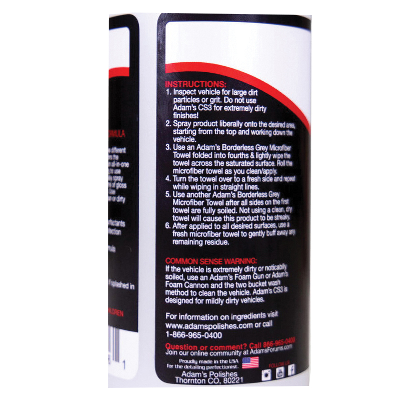 Adam's Polishes CS3473-02-016 Clean Shine and Protect, 16 oz, Liquid, Floral, Fruity, Sweet - 3
