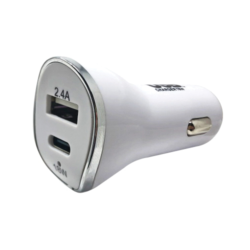 GetPower GP-DC2USB-PD Dual Port DC Car Adapter, 2.4 A Output, White Housing - 3