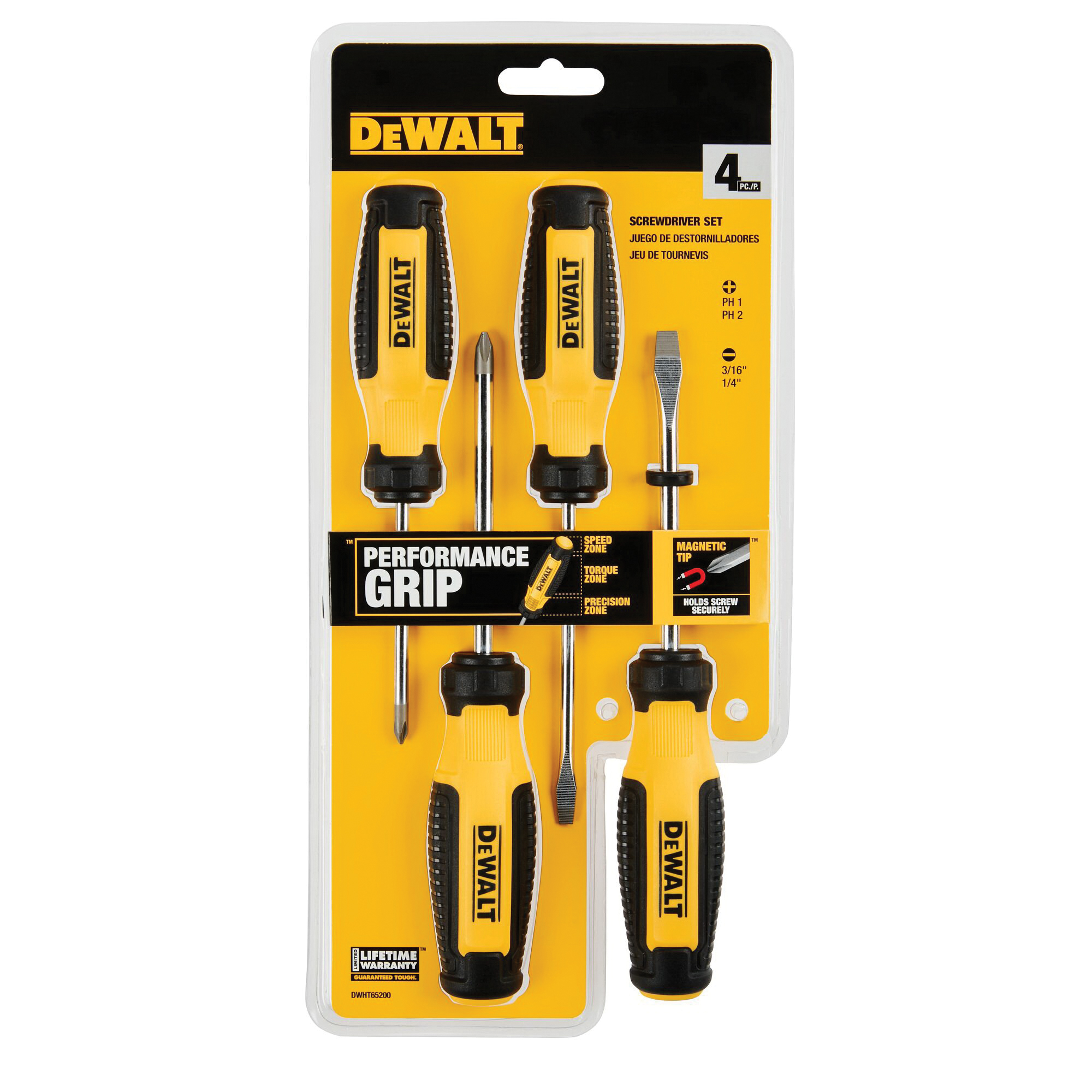DEWALT DWHT65200 Screwdriver Set, 4-Piece, Steel, Chrome-Plated - 3