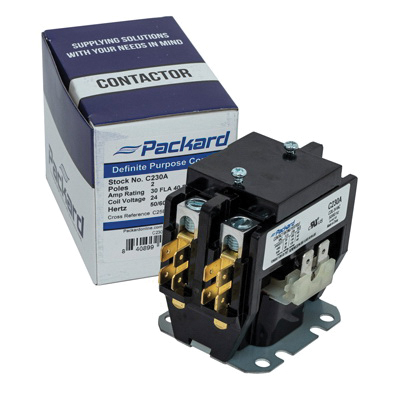 Packard C230A Definite Purpose Contactor, 30 A, 2-Pole, Lug, Spade Terminal - 4