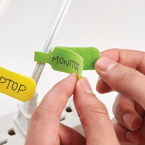 Wrap-It Storage 410-CL-MD-MC Medium Cable Label, 2-1/4 in L, 3/4 in W, Polypropylene, Hook and Loop Attachment - 5
