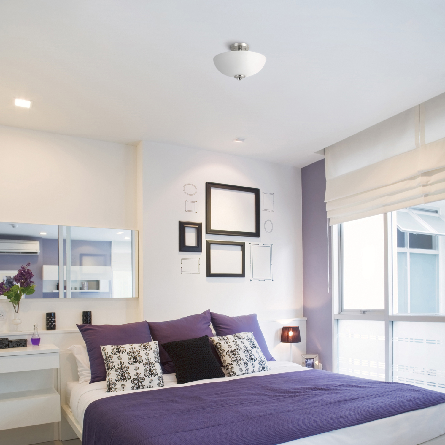 globe Hudson Series 63357 Ceiling Light Fixture, 120 V, 120 W, 2-Lamp, Halogen, Incandescent, LED Lamp, Metal Fixture - 4