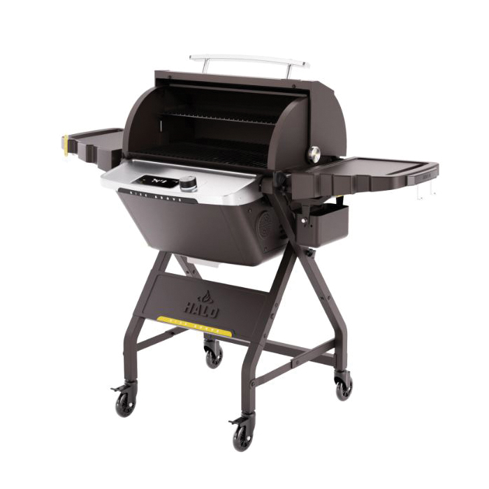 HALO Prime550 Series HS-1001-XNA Pellet Grill with Cart, 386 sq-in Primary Cooking Surface, Smoker Included, Black - 2