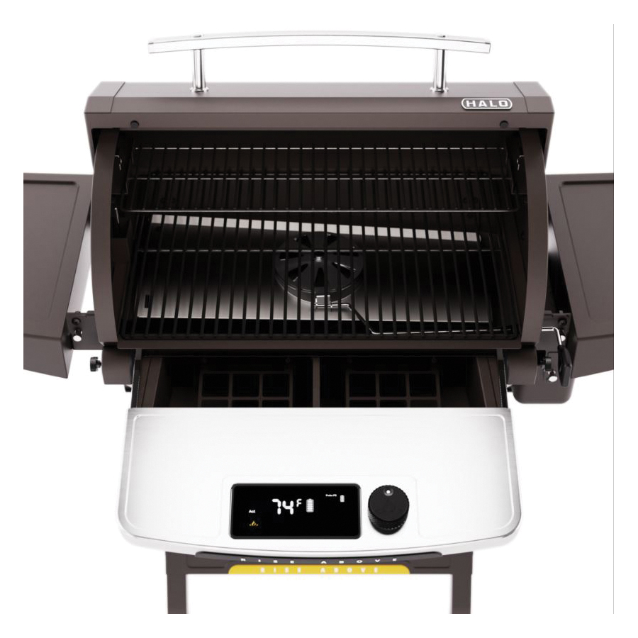 HALO Prime550 Series HS-1001-XNA Pellet Grill with Cart, 386 sq-in Primary Cooking Surface, Smoker Included, Black - 3