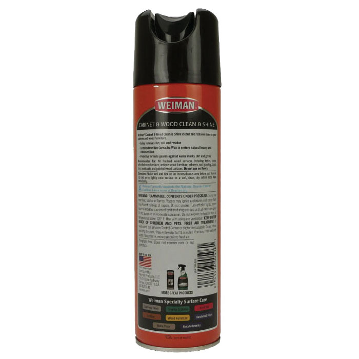 Weiman 596 Cabinet Wood Cleaner and Polish, 17 oz Can, Foam, Almond, White - 2