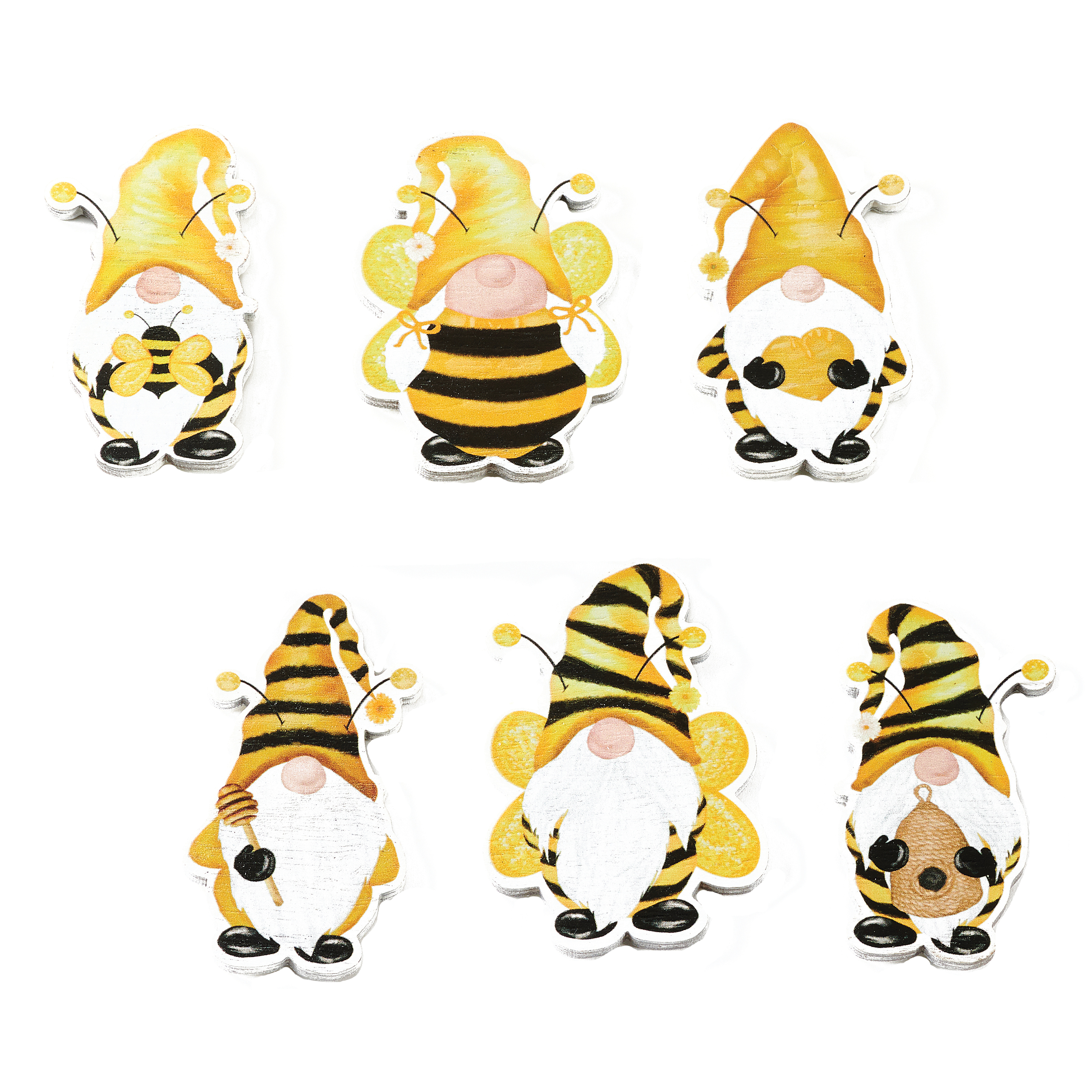 Giftcraft 716541 Refrigerator Magnet, Bee Gnome, Plywood - 2