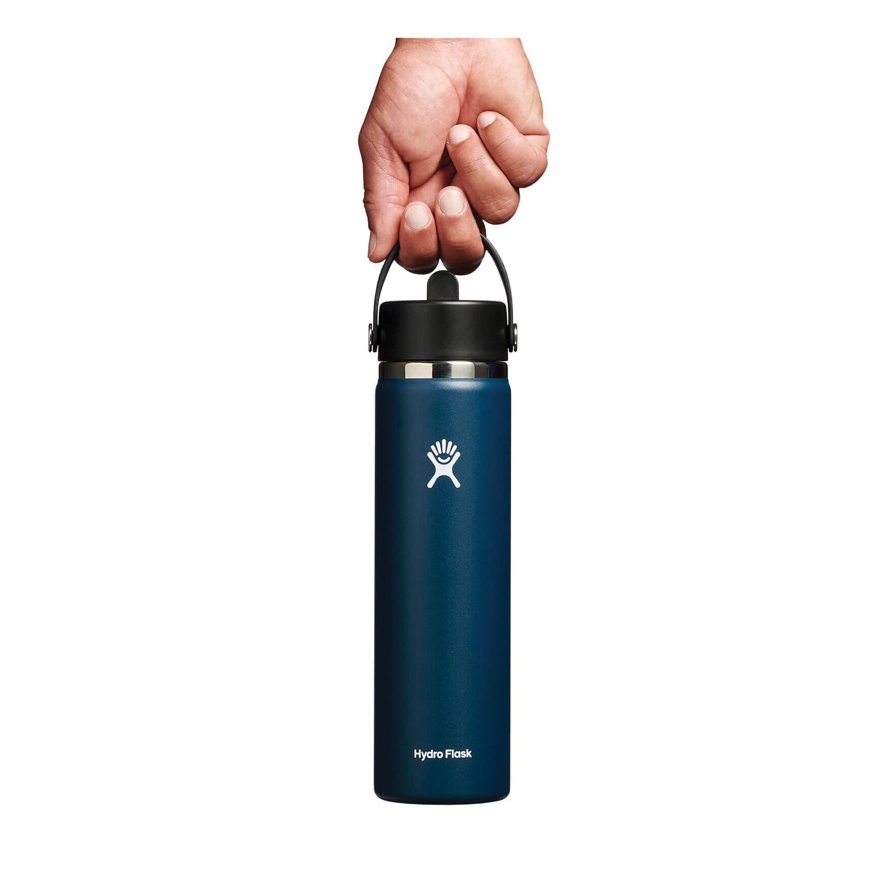 Hydro Flask W24BFS464 Wide Mouth Bottle With Flex Straw Cap, 24 oz Capacity, Stainless Steel, Indigo, Powder-Coated - 4