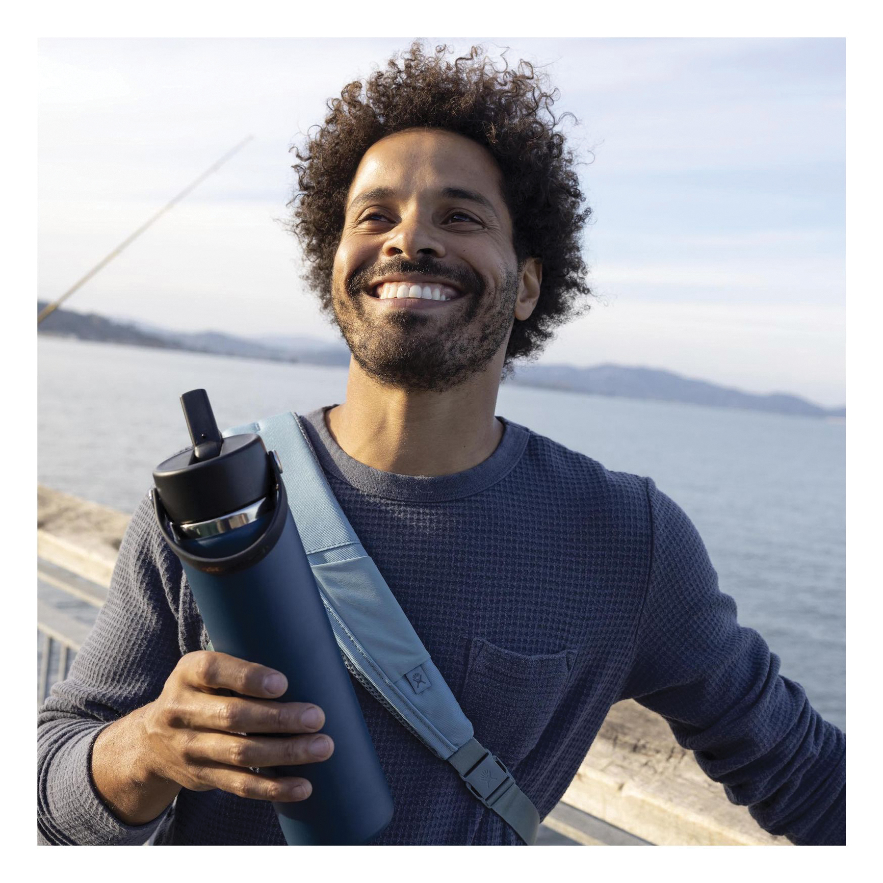 Hydro Flask W24BFS464 Wide Mouth Bottle With Flex Straw Cap, 24 oz Capacity, Stainless Steel, Indigo, Powder-Coated - 5