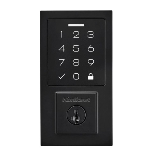Kwikset 270 Series 9270 CNT 514 SMT RBP Smartcode Deadbolt, 2 Grade, Keyed One-Side Key, Matte Black, KW1 Keyway - 2