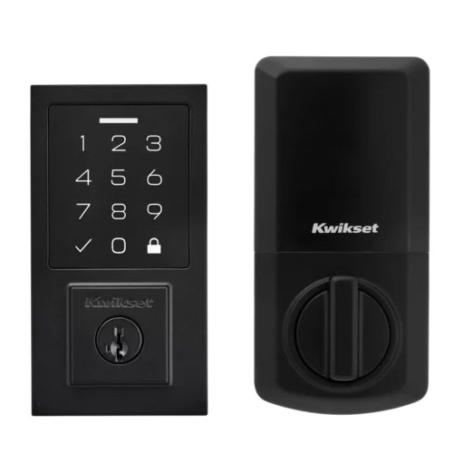 Kwikset 270 Series 9270 CNT 514 SMT RBP Smartcode Deadbolt, 2 Grade, Keyed One-Side Key, Matte Black, KW1 Keyway - 4