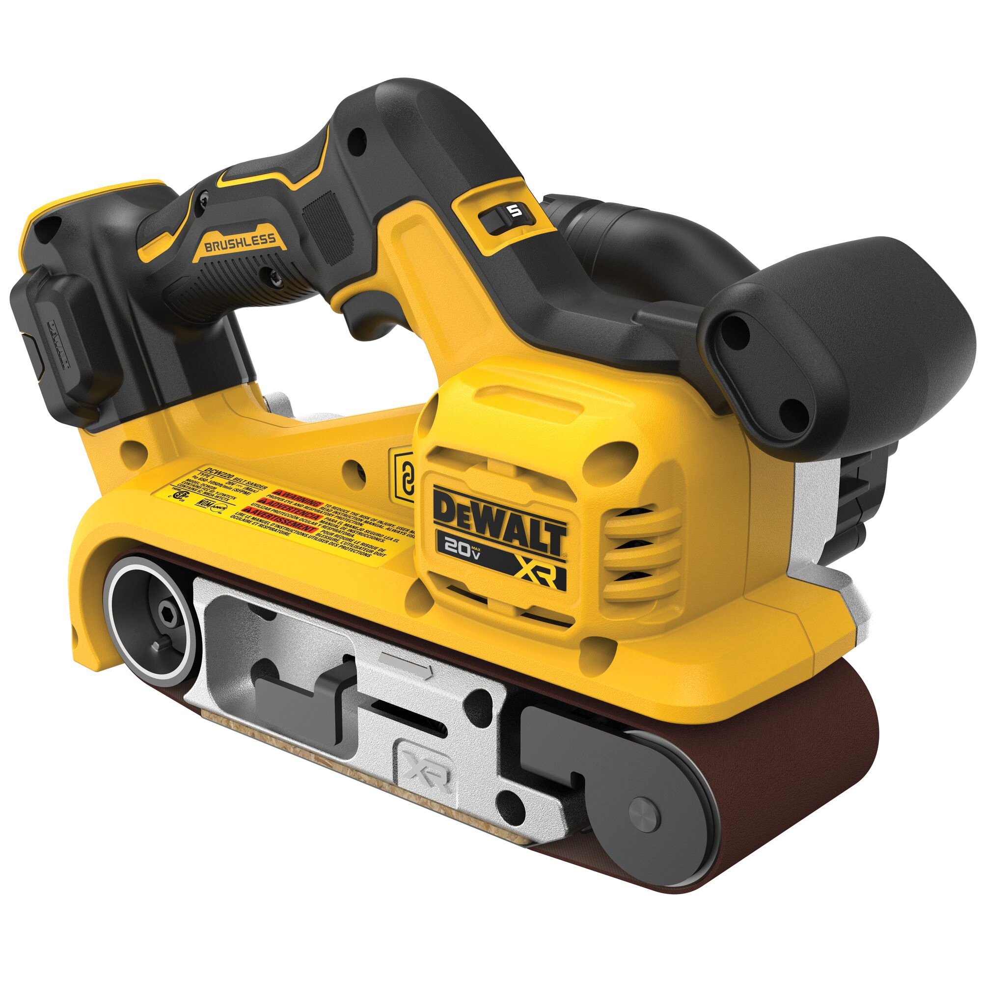 DEWALT XR 20V MAX Series DCW220B Belt Sander, Tool Only, 20 V, 3 x 21 in Belt, 198 to 320 rpm Speed, Auxiliary Handle - 2
