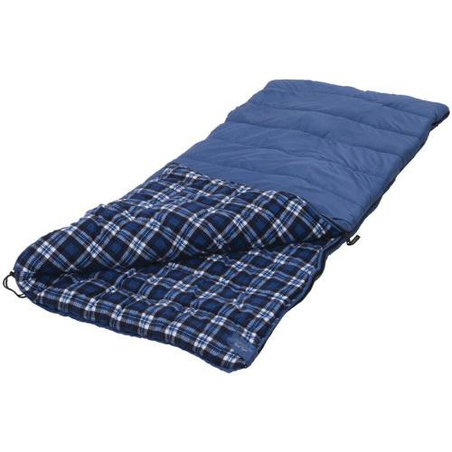Alps Mountaineering Camper Flannel Outfitter Series 494342OF Sleeping Bag, 84 in L, 34 in W, Cotton, Blue - 3