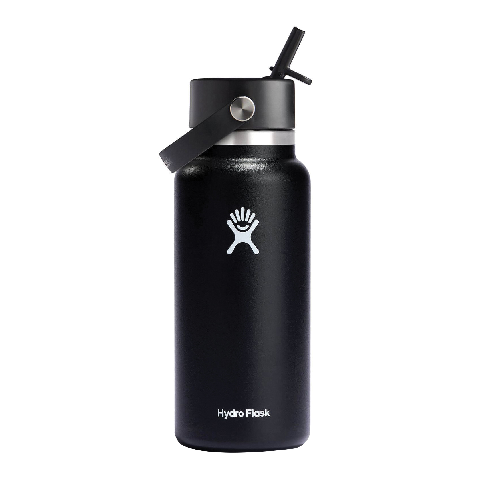 Hydro Flask Wide Mouth with Flex Straw cap, 32 oz, Black - 1