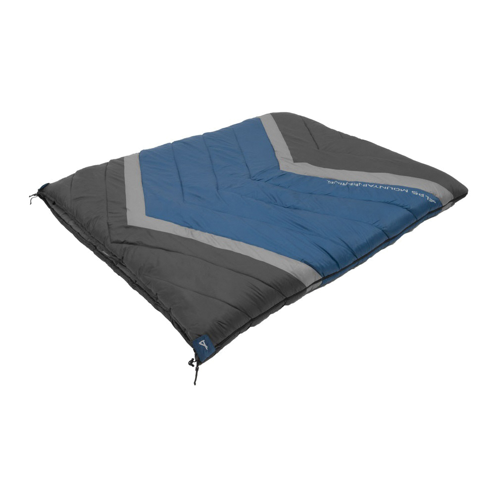 Alps Mountaineering Spectrum Series 4119733 Double Sleeping Bag, 80 in L, 68 in W, Rectangular, Polyester, Blue/Charcoal - 2