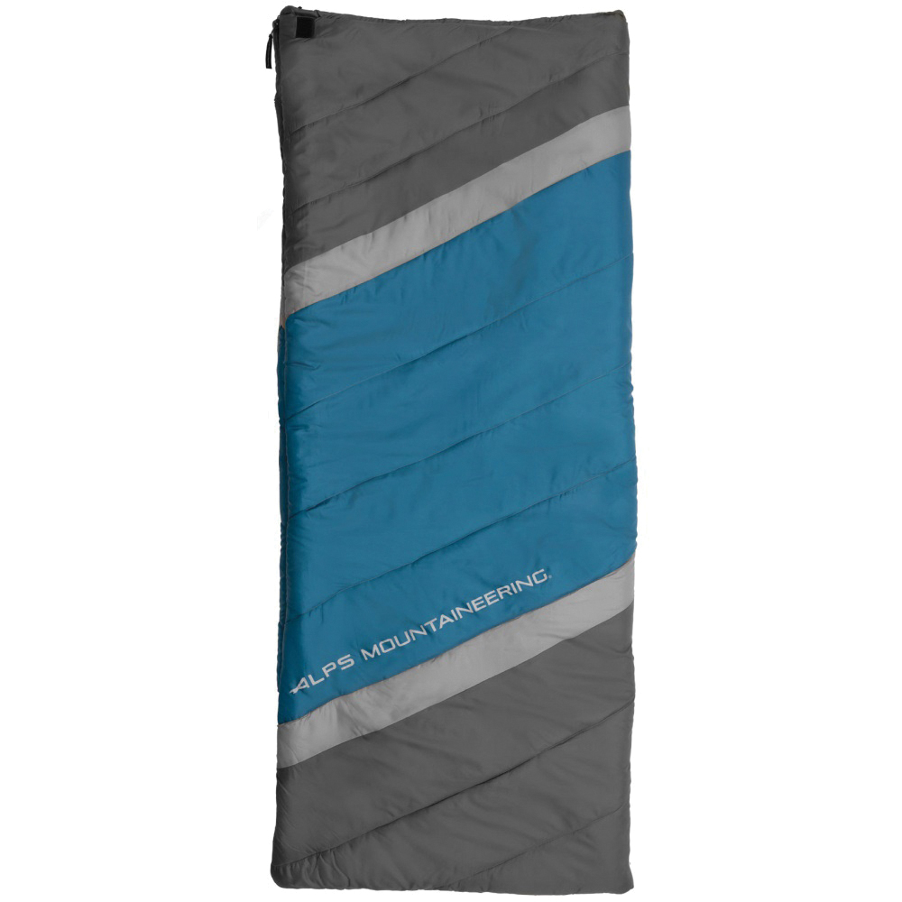Alps Mountaineering Spectrum Series 4119733 Double Sleeping Bag, 80 in L, 68 in W, Rectangular, Polyester, Blue/Charcoal - 4
