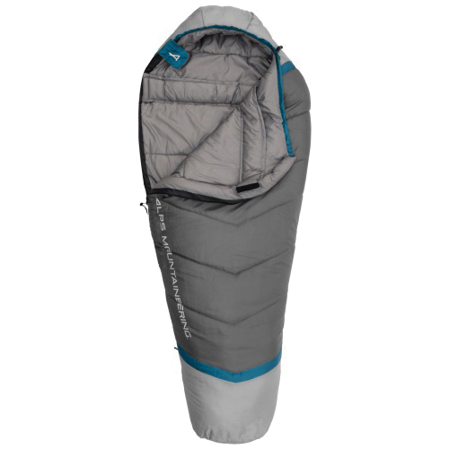 Alps Mountaineering Blaze Series 4512433 XL Sleeping Bag, 86 in L, 36 in W, Polyester, Charcoal/Gray - 2