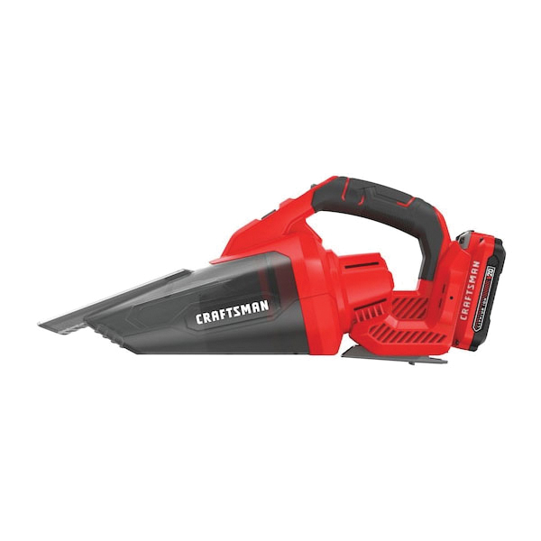 Craftsman CMCVH001C1 Cordless Handheld Vacuum Kit, 45 cfm Air, 20 V Battery, Lithium-Ion Battery, 1.5 Ah, Red - 2