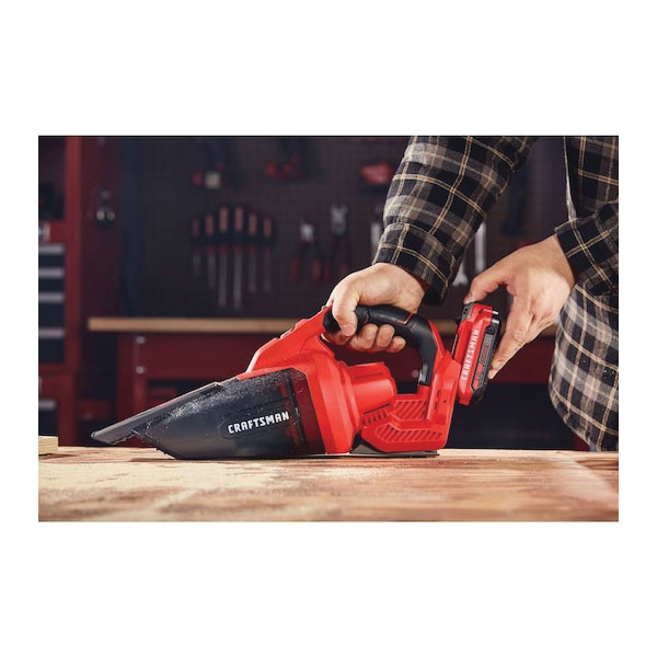 Craftsman CMCVH001C1 Cordless Handheld Vacuum Kit, 45 cfm Air, 20 V Battery, Lithium-Ion Battery, 1.5 Ah, Red - 5