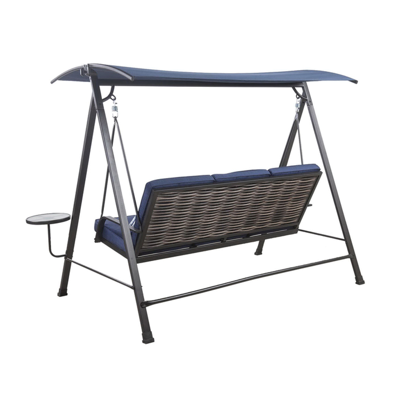 Living Accents 20S6026B Swing with Side Tables, 41 in OAW, 60 in OAH, 3 Seating, Steel Frame, Black Frame - 2