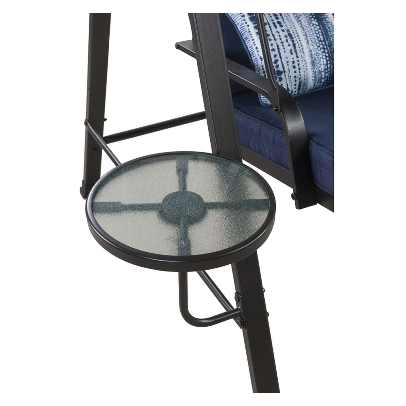 Living Accents 20S6026B Swing with Side Tables, 41 in OAW, 60 in OAH, 3 Seating, Steel Frame, Black Frame - 3