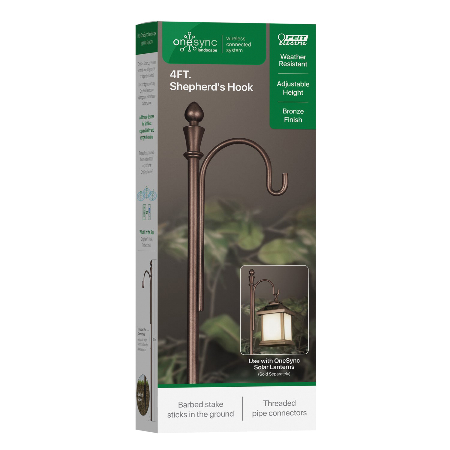 Feit Electric OneSync SYNC/HOOK48 Landscape Shepherd's Hook, Steel, Bronze, Powder-Coated, Ground - 2