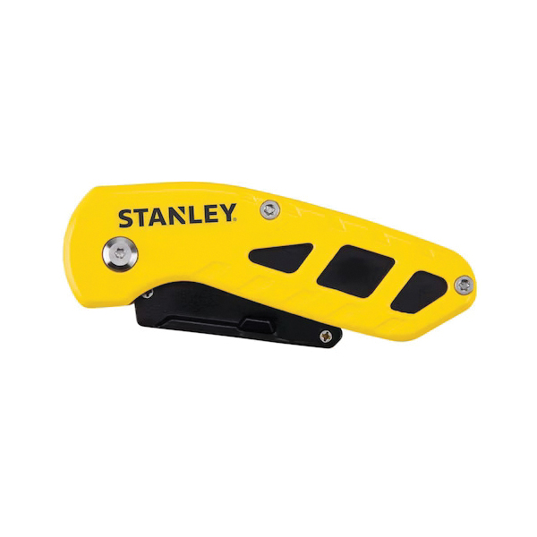 STANLEY STHT10424 Compact Knife, 2-7/16 in L Blade, 0.024 in W Blade, Carbon Steel Blade, Black/Yellow Handle - 2