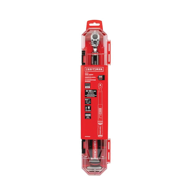 Craftsman CMMT99435 Digital Torque Wrench, 3/8 in Drive, 16.3 in OAL, 20 to 100 ft/lb, Ergonomic Handle - 4