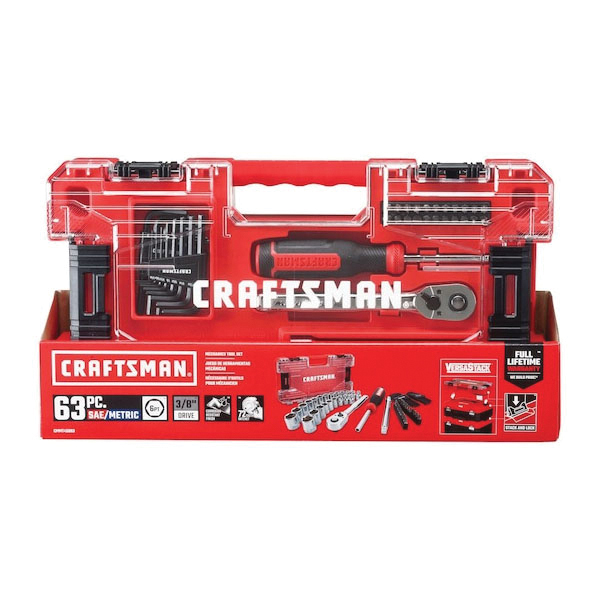 Craftsman VERSASTACK CMMT45063 Mechanic Tool Set, 63-Piece, Alloy Steel, Chrome - 4