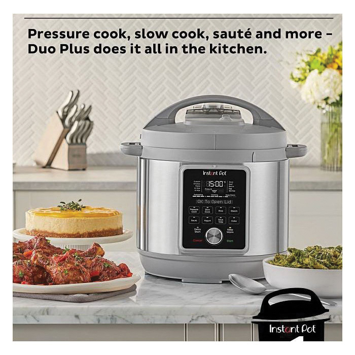 Instant Pot Duo Plus Series 113-0058-01 Pressure Cooker with Whisper-Quiet Steam Release, 8 qt, 1200 W, Stainless Steel - 2