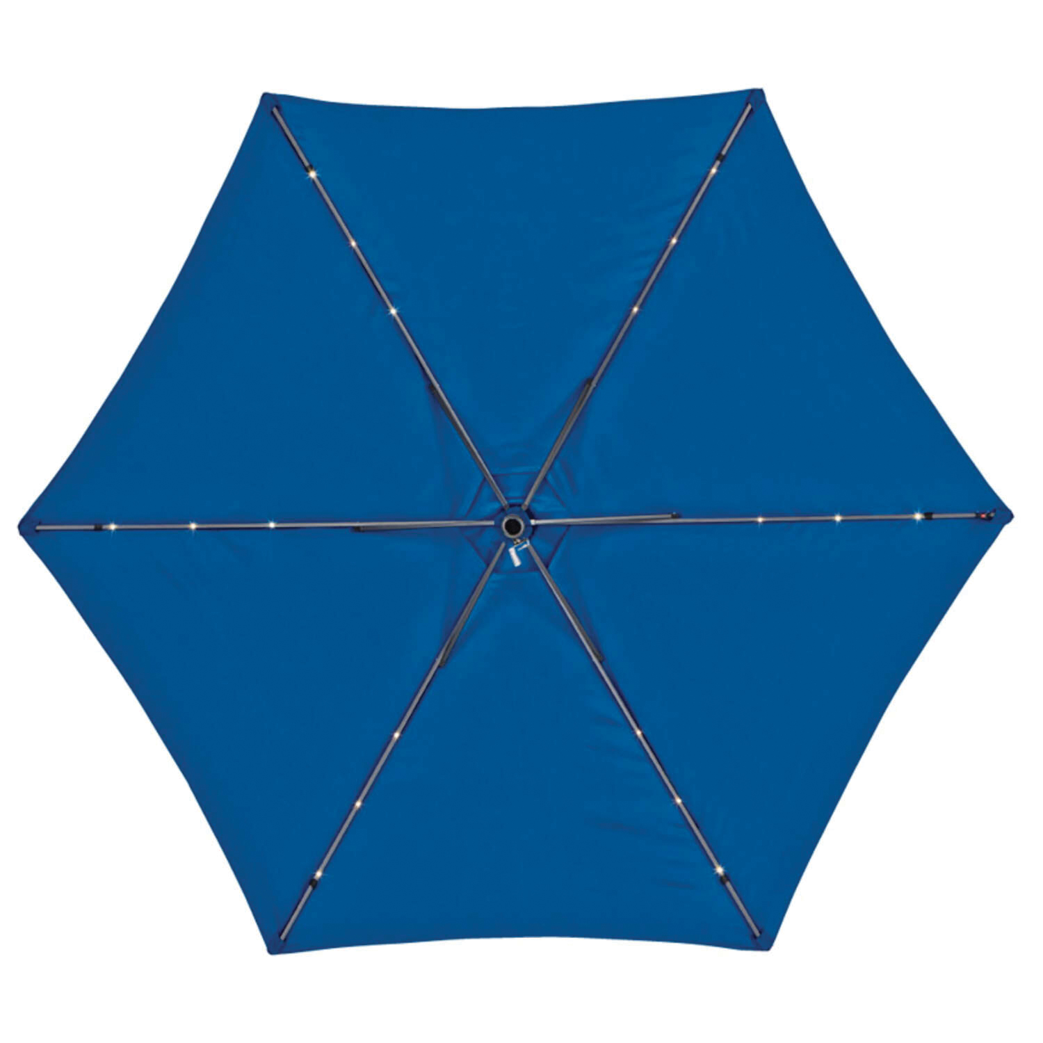 Living Accents Solar LED UMS90BKOBD34 Market Umbrella, 92-1/4 in H, 9 ft W Canopy, Steel Frame, Polyester Fabric - 3
