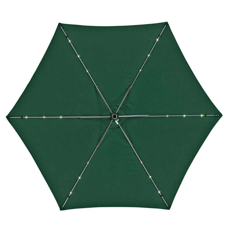 Living Accents UMS90BKOBD-01 Market Umbrella, Hunter Green Fabric, 92-1/2 in H, 9 ft W Canopy, Steel Frame - 2