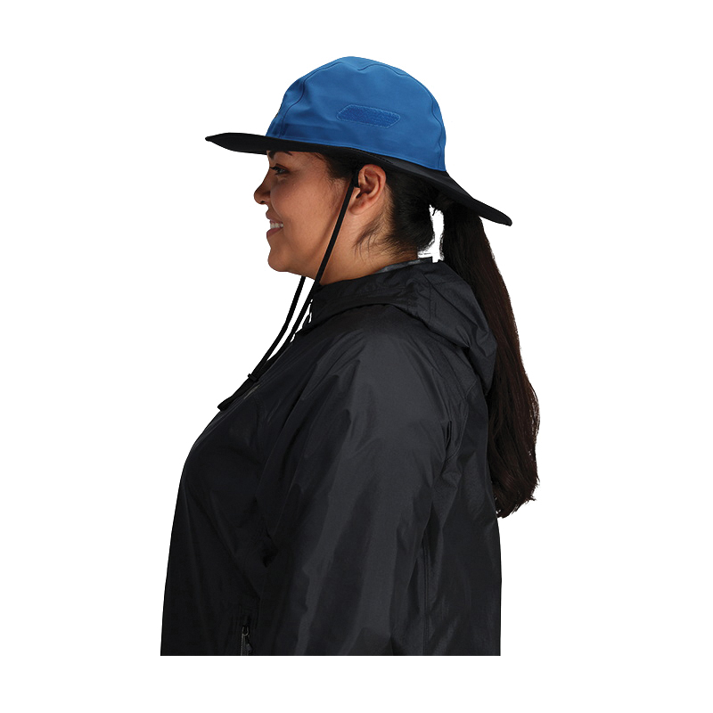 OR Seattle Series 2801352068009 Rain Hat, Embroidered Logo, Women's, XL, Nylon/Polyester, Black/Classic Blue - 1