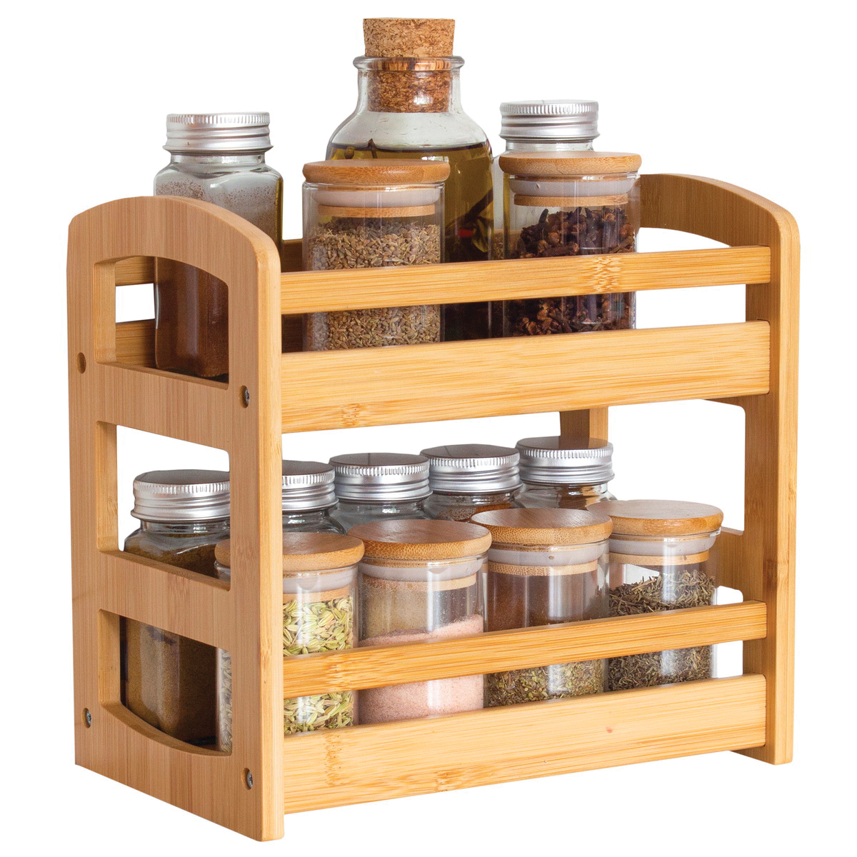 Totally Bamboo 20-7526 Spice Caddy, Bamboo, 6-1/8 in L, 10 in W, 9-5/16 in H - 2